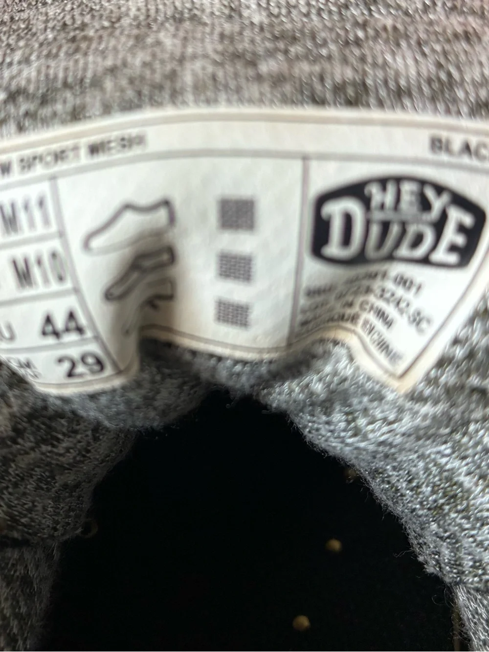 Hey Dude Cody Mesh Men's Black Low-Top Canvas Sneakers with White Sole